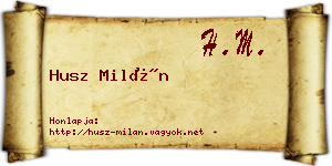 Husz Milán névjegykártya